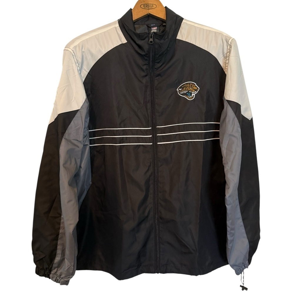 Jacksonville Jaguars Men's Black and Gray Windbreaker Jacket NFL - Picture 3 of 7